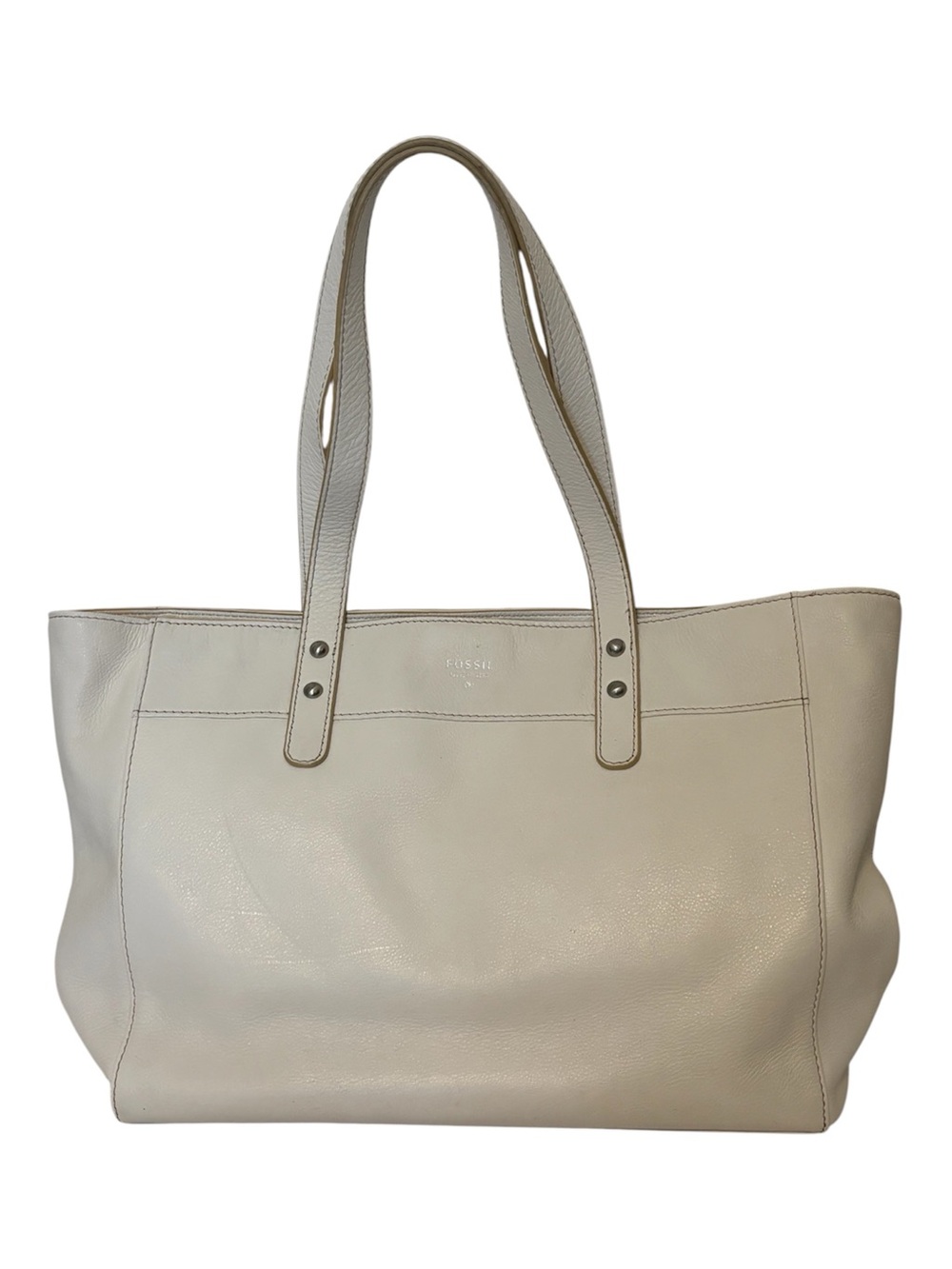 FOSSIL Off White Large Leather Tote